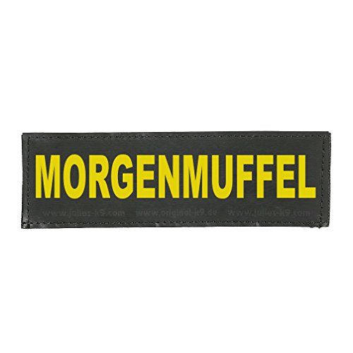 Julius-K9 162LO-G-26006 Klettaufschrift, MORGENMUFFEL, gross, gelb von JULIUS K-9