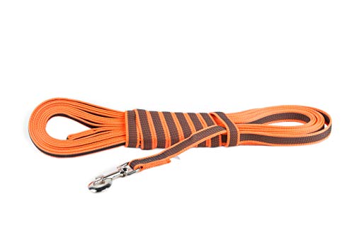 IDC Color & Gray gumierte Leine, 20 mm x 10 m mit Schlaufe, Orange-Grau von JULIUS K-9