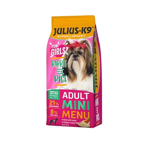 Julius-K9 Adult Hypoallergenes Trockenfutter für Hunde mit Kaninchen und Reis 1 kg – Ausgewogene Vollnahrung für ausgewachsene Hündinnen, Ohne Huhn, Haut und Fell, Für kleine und mittelgroße Hunde Julius-K9 Adult Hypoallergenes Trockenfutter für Hunde mit Kaninchen und Reis 1 kg – Ausgewogene Vollnahrung für ausgewachsene Hündinnen, Ohne Huhn, Haut und Fell, Für kleine und mittelgroße Hunde von JULIUS K-9