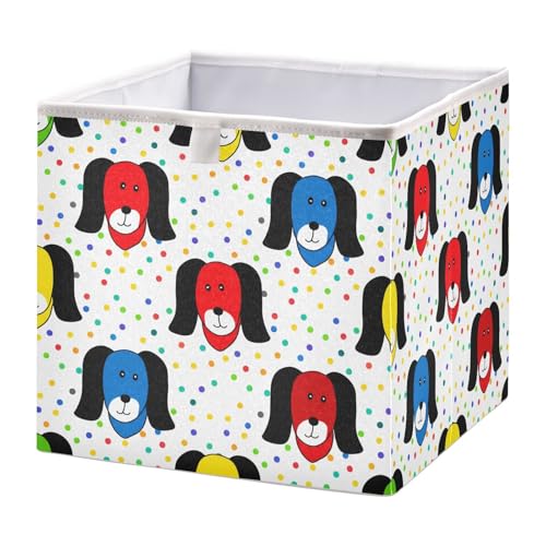 JUMBEAR Bunte Cartoon-Hundewürfel-Aufbewahrungskorb, faltbarer Aufbewahrungskorb, Spielzeug-Aufbewahrungsbox für Zuhause, Organisation, Regal, Schrank, Behälter, 28 x 28 x 28 cm JUMBEAR Bunte Cartoon-Hundewürfel-Aufbewahrungskorb, faltbarer Aufbewahrungskorb, Spielzeug-Aufbewahrungsbox für Zuhause, Organisation, Regal, Schrank, Behälter, 28 x 28 x 28 cm von JUMBEAR