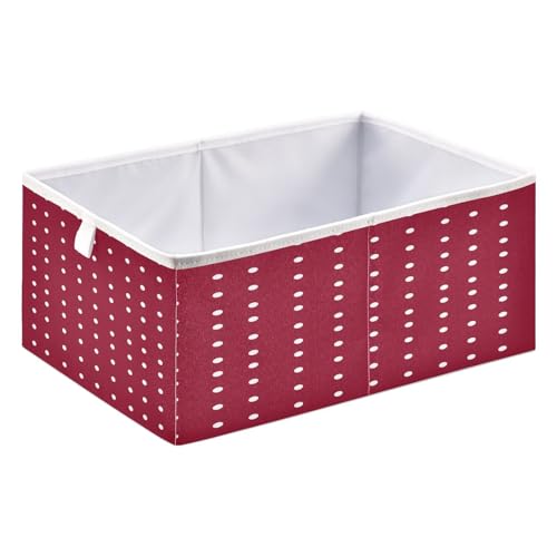 JUMBEAR Faltbarer Aufbewahrungskorb, Spielzeug-Aufbewahrungsbox für Zuhause, Regal, Schrank, 40 x 27 x 17 cm, Weiß mit weißen Punkten, Violett / Rot JUMBEAR Faltbarer Aufbewahrungskorb, Spielzeug-Aufbewahrungsbox für Zuhause, Regal, Schrank, 40 x 27 x 17 cm, Weiß mit weißen Punkten, Violett / Rot von JUMBEAR