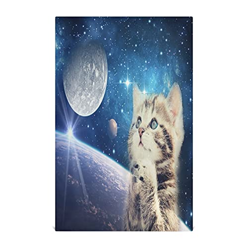 JUMBEAR Galaxy Moon Katze Gebet Küche Geschirrtuch weich saugfähig wiederverwendbar Geschirrtücher Handtuch Geschirrtücher und Tischdekoration Handtücher 71,1 x 45,7 cm 1 Stück von JUMBEAR