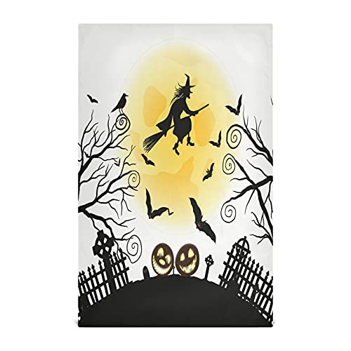 JUMBEAR Halloween Küchentuch weich saugfähig Kürbis Hexe Schädel Geschirrtücher wiederverwendbar Handtuch Geschirrtücher und Tischdekoration Handtücher 71,1 x 45,7 cm 4er-Pack von JUMBEAR