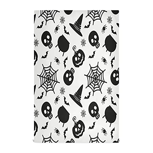 JUMBEAR Halloween Küchentuch weich saugfähig Kürbis Hexe Schädel Geschirrtücher wiederverwendbar Handtuch Geschirrtücher und Tischdekoration Handtücher 71,1 x 45,7 cm 4er-Pack von JUMBEAR