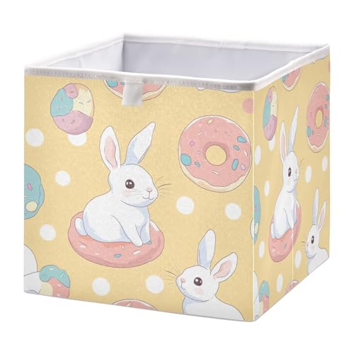 JUMBEAR Lovely Rabbits Cube Storage Bins, Foldable Storage Basket Toy Storage Box for Home Organizing Shelf Closet Bins,28x28x28cm JUMBEAR Lovely Rabbits Cube Storage Bins, Foldable Storage Basket Toy Storage Box for Home Organizing Shelf Closet Bins,28x28x28cm von JUMBEAR
