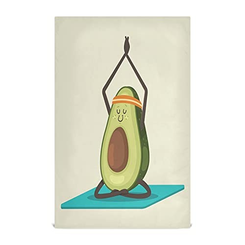 JUMBEAR Lustiges Avocado Doing Yoga Küchentuch weich saugfähig Geschirrtücher wiederverwendbar Handtuch Geschirrtücher und Tischdekoration Handtücher 71,1 x 45,7 cm 4er-Pack von JUMBEAR