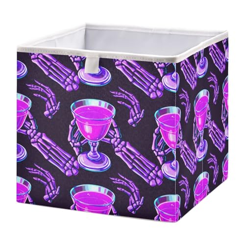 JUMBEAR Skelett-Aufbewahrungskorb, faltbar, für Zuhause, Regal, Schrank, 28 x 28 x 28 cm, Violett JUMBEAR Skelett-Aufbewahrungskorb, faltbar, für Zuhause, Regal, Schrank, 28 x 28 x 28 cm, Violett von JUMBEAR