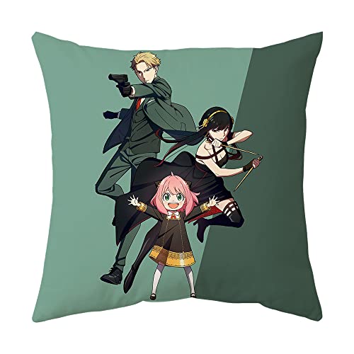 JUMBOZ SP-Y×FAMI-LY Anime Bedruckt Kopfkissenbezug, Bequemer Weiche Zierkissenbezüge Waschbar, Lendenkissen Kissen Fall Gemütlich Soft-Multicolor 14||45x45cm von JUMBOZ