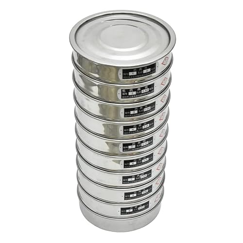 JUMELA Siebsatz Labornorm Probenahme Inspektion Testsieb Durchm. 20 cm 304 Edelstahl Filtermaschenöffnung 0,075-2 mm 10-200 Mesh 1 Satz (11 Stück) von JUMELA
