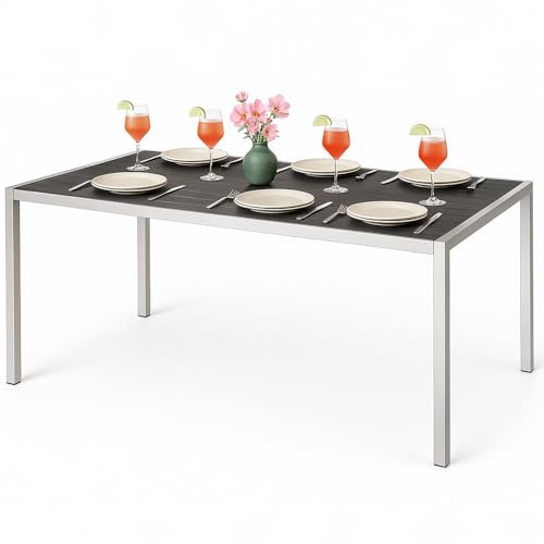 JUMI Aluminium Tisch Gartentisch für Kaffee Terrasse MÖBEL schwarz rechteckig von JUMI