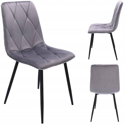JUMI Modern Esszimmerstuhl PIADO - 44 x 89 x 52 cm, Stühle Esszimmer, Wohnzimmer, Schlafzimmer, Bürostuhl Ohne Armlehne - Schreibtischstuhl, Schminktisch Stuhl - Metallbeine, Samt von JUMI