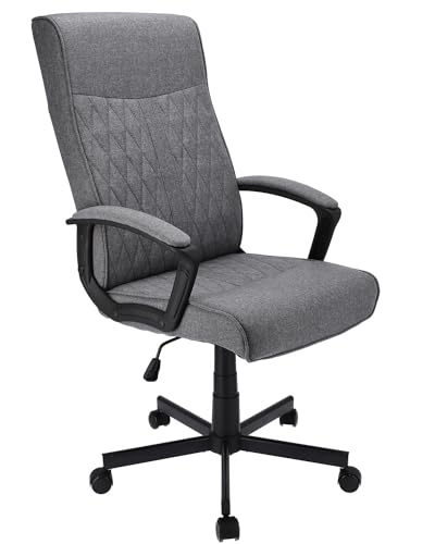 JUMI Praktisch Bürostuhl Comfort - 60 x 113 x 67 cm Bürostuhl Ergonomisch, Gaming Stuhl - Pc Stuhl, Schreibtischstuhl, Drehstuhl Mit Rollen, Höhenverstellung Und Armlehne - Stoff (Grau) von JUMI