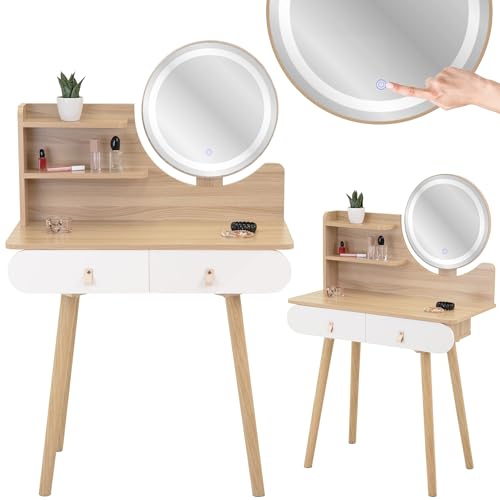 JUMI Schminktisch mit LED-Spiegel Scandi Kosmetik Skandinavisch JUMI Schminktisch mit LED-Spiegel Scandi Kosmetik Skandinavisch von JUMI