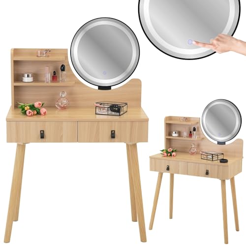JUMI Schminktisch mit LED-Spiegel Scandi Kosmetik Skandinavisch von JUMI