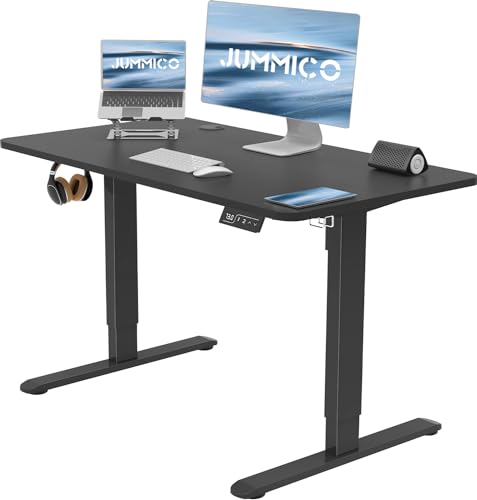 JUMMICO Höhenverstellbarer Schreibtisch 100x60 cm, Schreibtisch Höhenverstellbar Elektrisch Ergonomischer Steh-Sitz Tisch Computertisch Höhenverstellbar Stehschreibtisch Adjustable Desk(Schwarz) von JUMMICO
