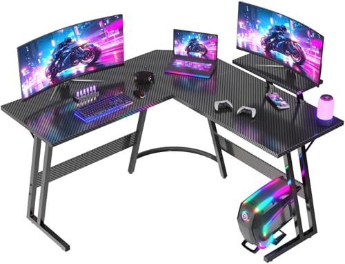JUMMICO Gaming Tisch L Form 120x120cm, Eckschreibtisch für Gaming,Schreibtisch L Form Mit Monitorständer, Carbon Schwarz JUMMICO Gaming Tisch L Form 120x120cm, Eckschreibtisch für Gaming,Schreibtisch L Form Mit Monitorständer, Carbon Schwarz von JUMMICO