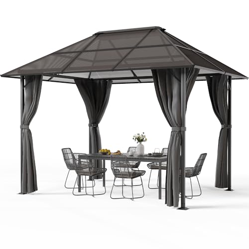 JUMMICO Gazebo 3 x 4 Waterproof Stable Winterproof Aluminium Garden Gazebo with Fixed Roof Protection UV Suitable for Outdoor Scenes Grey JUMMICO Gazebo 3 x 4 Waterproof Stable Winterproof Aluminium Garden Gazebo with Fixed Roof Protection UV Suitable for Outdoor Scenes Grey von JUMMICO