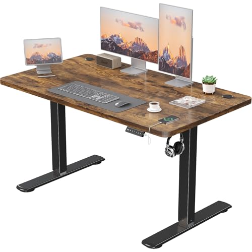 JUMMICO Höhenverstellbarer Elektrischer Schreibtisch mit USB Ladeanschluss, Schreibtisch Höhenverstellbar, Ergonomischer Steh-Sitz Tisch 120 x 60 cm, Braun JUMMICO Höhenverstellbarer Elektrischer Schreibtisch mit USB Ladeanschluss, Schreibtisch Höhenverstellbar, Ergonomischer Steh-Sitz Tisch 120 x 60 cm, Braun von JUMMICO