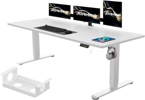 JUMMICO Höhenverstellbarer Schreibtisch 140 x 80 cm mit Kabelwanne, Höhenverstellbar Elektrisch Stehpult mit USB-Buchse, Computertisch, Ergonomischer Steh-Sitz Tisch, Bürotisch, Weiß JUMMICO Höhenverstellbarer Schreibtisch 140 x 80 cm mit Kabelwanne, Höhenverstellbar Elektrisch Stehpult mit USB-Buchse, Computertisch, Ergonomischer Steh-Sitz Tisch, Bürotisch, Weiß von JUMMICO