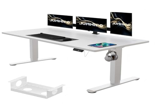 JUMMICO Höhenverstellbarer Schreibtisch 180 x 80 cm mit Kabelwanne, Höhenverstellbar Elektrisch Stehpult mit USB-Buchse, Computertisch, Ergonomischer Steh-Sitz Tisch, Bürotisch, Weiß JUMMICO Höhenverstellbarer Schreibtisch 180 x 80 cm mit Kabelwanne, Höhenverstellbar Elektrisch Stehpult mit USB-Buchse, Computertisch, Ergonomischer Steh-Sitz Tisch, Bürotisch, Weiß von JUMMICO
