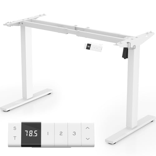 JUMMICO Höhenverstellbarer Schreibtisch Gestell Elektrisch (72-118cm), Schreibtischgestell Höhenverstellbar mit USB, 70kg Traglast tischgestell höhenverstellbar mit Rollen & Kabelmanagement von JUMMICO