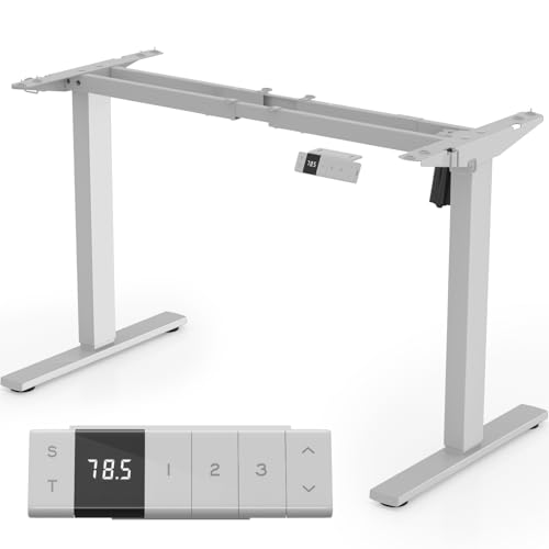 JUMMICO Höhenverstellbarer Schreibtisch Gestell Elektrisch (72-118cm), Schreibtischgestell Höhenverstellbar mit USB, 70kg Traglast tischgestell höhenverstellbar mit Rollen & Kabelmanagement von JUMMICO