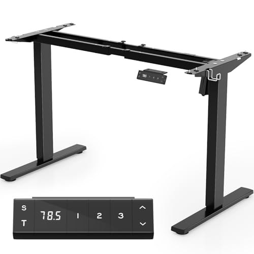 JUMMICO Höhenverstellbarer Schreibtisch Gestell Elektrisch (72-118cm), Schreibtischgestell Höhenverstellbar mit USB, 70kg Traglast tischgestell höhenverstellbar mit Rollen & Kabelmanagement von JUMMICO