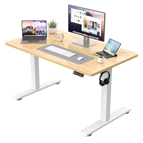 JUMMICO Höhenverstellbarer Schreibtisch KOMPLETTE TISCHPLATTE Elektrischer Schreibtisch Höhenverstellbar mit Memory-Funktion Steh-Sitz Tisch Computertisch 110 x 53 cm Beige JUMMICO Höhenverstellbarer Schreibtisch KOMPLETTE TISCHPLATTE Elektrischer Schreibtisch Höhenverstellbar mit Memory-Funktion Steh-Sitz Tisch Computertisch 110 x 53 cm Beige von JUMMICO