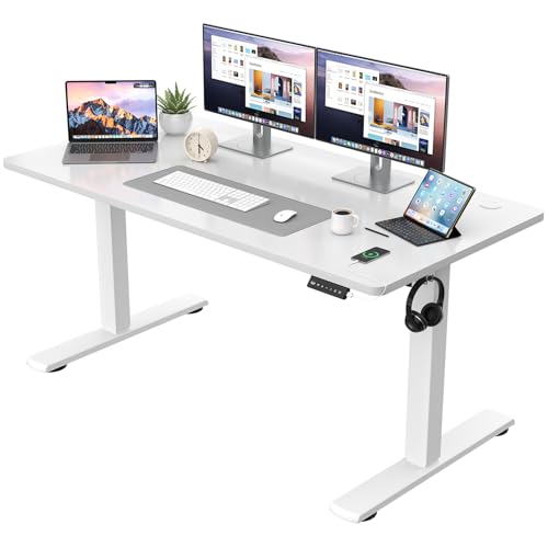 JUMMICO Höhenverstellbarer Schreibtisch KOMPLETTE TISCHPLATTE Elektrischer Schreibtisch Höhenverstellbar mit Memory-Funktion Steh-Sitz Tisch Computertisch 140 x 60 cm Weiß JUMMICO Höhenverstellbarer Schreibtisch KOMPLETTE TISCHPLATTE Elektrischer Schreibtisch Höhenverstellbar mit Memory-Funktion Steh-Sitz Tisch Computertisch 140 x 60 cm Weiß von JUMMICO