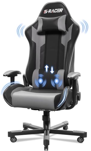 JUMMICO Massage Gaming Stuhl, Bürostuhl Ergonomisch mit Lendenwirbelstütze, Computerstühle Racing Bürostühle Gaming Sessel,Schreibtischstuhl 150kg Belastbarkeit, Grau JUMMICO Massage Gaming Stuhl, Bürostuhl Ergonomisch mit Lendenwirbelstütze, Computerstühle Racing Bürostühle Gaming Sessel,Schreibtischstuhl 150kg Belastbarkeit, Grau von JUMMICO