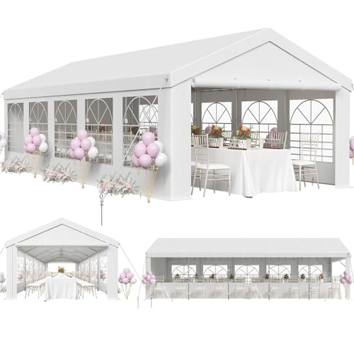 JUMMICO Pavillon 5x10, Gartenzelt UV-Schutz 50+ Festzelt, Partyzelt 5x10 Wasserdicht Stabil Winterfest Party Zelt für Partys Hausparty Hochzeiten, Winterfest Pavillon mit 170g PE-Plane, Weiß JUMMICO Pavillon 5x10, Gartenzelt UV-Schutz 50+ Festzelt, Partyzelt 5x10 Wasserdicht Stabil Winterfest Party Zelt für Partys Hausparty Hochzeiten, Winterfest Pavillon mit 170g PE-Plane, Weiß von JUMMICO