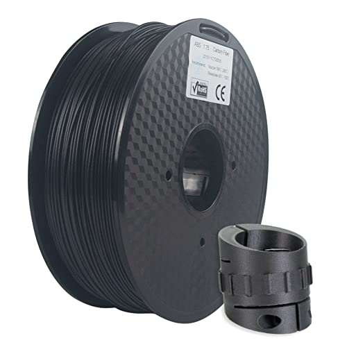 TOPZEAL Kohlefaser Gefüllt ABS Filament 1.75mm, ABS-CF Schwarz Filament, Maßgenauigkeit +/- 0.05mm, 1KG (2.2LBS) Spule für 3D Drucker von JUMPABOX