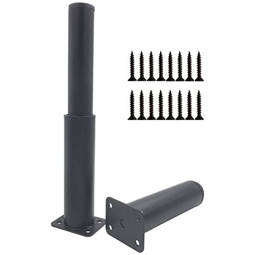 JUMPENGATP 2er Set Füße für Möbel, Höhenverstellbar 150-250mm, Möbelfüße aus Rostfreier Stahl, Höhenverstellbare Möbelfüße für Individuelle DIY Möbel Design Möbelfüße, Farbe: Schwarz von JUMPENGATP