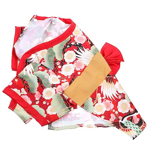 1 Stück Haustier Kimono Kleidung Japanischer Stil Atmungsaktive und Bequeme Materialien für Weihnachten Partys und Besondere Anlässe von JUMPLAWN