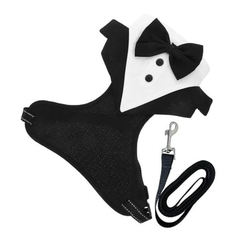 JUMPLAWN 1satz Tuxedo Hundegeschirr Mit Fliege Hochzeitsoutfit Für Haustiere Verstellbares Geschirr Mit Integrierter Leine Komfortables Und Atmungsaktives Design Für Kleine Und JUMPLAWN 1satz Tuxedo Hundegeschirr Mit Fliege Hochzeitsoutfit Für Haustiere Verstellbares Geschirr Mit Integrierter Leine Komfortables Und Atmungsaktives Design Für Kleine Und von JUMPLAWN