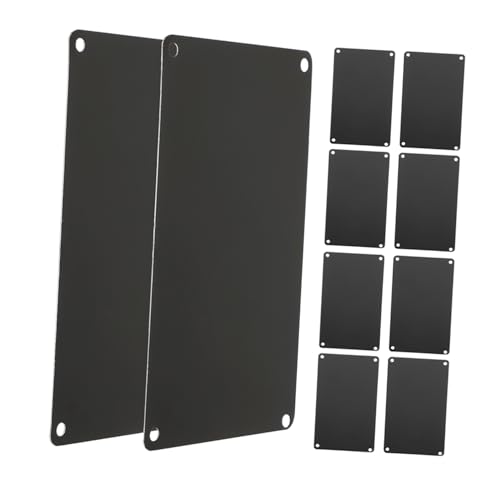 JUMPLAWN 10 Stück Teiliges Schwarze Aluminium Schilder mit Löchern Blanko Metall Namensschilder zum Gravieren Vielseitige DIY Plaketten für Tür Büro und Dekoration von JUMPLAWN