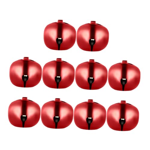 JUMPLAWN 100 Stück Weihnachtsanhänger aus Glänzende Glöckchen für DIY Bastelarbeiten Dekorative Schellen für Weihnachtsbaum Fenster Partydeko Rote Festtagsanhänger für Innenbereich von JUMPLAWN