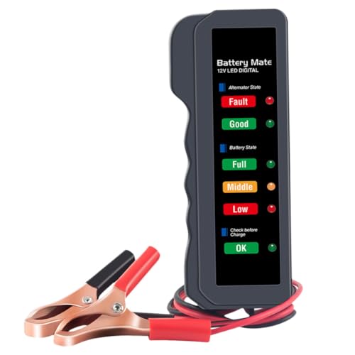 JUMPLAWN 12V Batterietester Tragbarer Autobatteriedetektor zur Überprüfung von Ladezustand und Startleistung Leicht zu Bedienen Lagern ohne Batterie JUMPLAWN 12V Batterietester Tragbarer Autobatteriedetektor zur Überprüfung von Ladezustand und Startleistung Leicht zu Bedienen Lagern ohne Batterie von JUMPLAWN