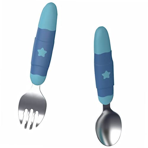 JUMPLAWN 1Satz Kinderbesteck mit Cartoon und Tragbar für Kleinkinder Ergonomisches Design für Brei Dessert und von JUMPLAWN