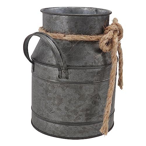 JUMPLAWN 1Stück Retro Blumeneimer aus Vintage Blumentopf als Deko Europäischer Milchtopf für Zuhause Büro und Garten Rustikale Vase für Trockenblumen von JUMPLAWN