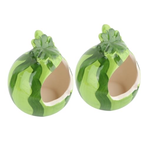 JUMPLAWN 2 Stück Keramik Hamsterhaus Wassermelonenform Kühlendes Kleintier Kleintierversteck Zubehör für Zwerghamster Mäuse und Andere Kleine Haustiere Grün JUMPLAWN 2 Stück Keramik Hamsterhaus Wassermelonenform Kühlendes Kleintier Kleintierversteck Zubehör für Zwerghamster Mäuse und Andere Kleine Haustiere Grün von JUMPLAWN