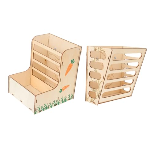 JUMPLAWN 2 Stück Teiliges Kaninchenfutterset Heuraufe mit Design und Kleinem Gestell für Haustiere Einfach zu Reinigen Installieren von JUMPLAWN