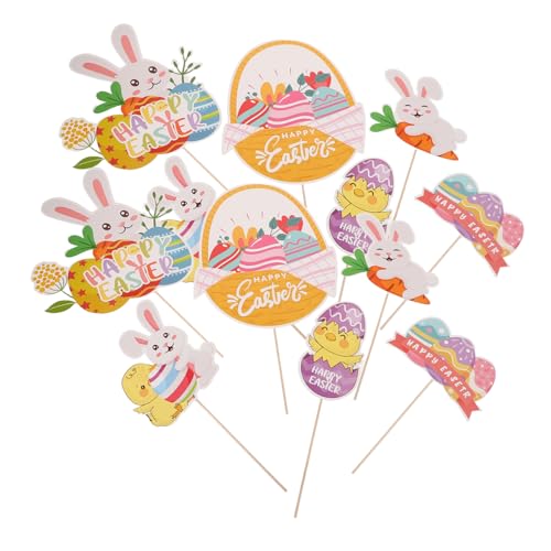 JUMPLAWN 20 Stück Teiliges Set Ostervase Picks mit Eiern Hasen für Stilvolle Tischdekoration Osterfeierlichkeiten Zuhause Partys von JUMPLAWN