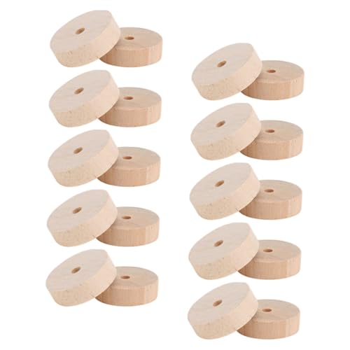 JUMPLAWN 20Stücke Holzräder für DIY Bastelprojekte Unlackierte Runde Holzräder Dicke für Kreative Handwerksideen Dekoration von JUMPLAWN