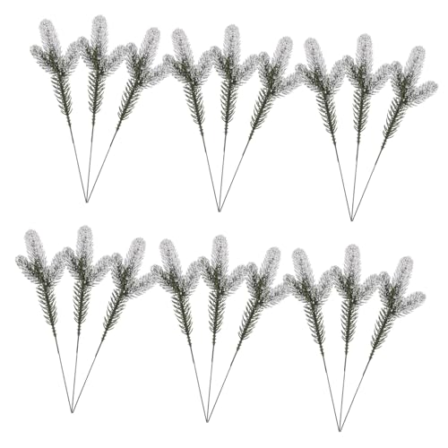 JUMPLAWN 24 Stück Teiliges Künstliches Tannenzweig Realistische Dreifach Verzweigte Nadeln Langlebige Weihnachtsdekoration für Kränze Gestecke Baum und Festschmuck Winterliche DIY von JUMPLAWN