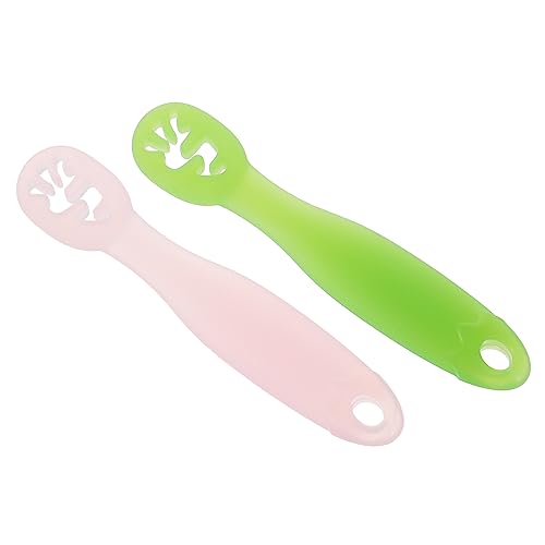 JUMPLAWN 2Stücke Trainingslöffel für Junge Mädchen Lebensmittelqualität Ergonomischer Griff für Reispaste und Obstpüree für Selbstlernphase von JUMPLAWN