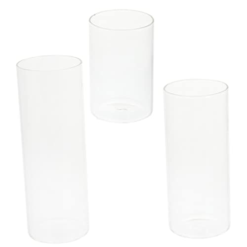 JUMPLAWN 3 Stück Teiliges Kerzenhalter mit Windschutz Eleganter Zylinder für Romantische Tischdekoration für Wohnzimmer und Besondere Anlässe von JUMPLAWN