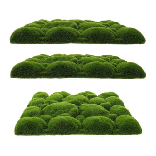 JUMPLAWN 3Stücke Künstliche Moosmatte Dekorative Schaumstoff Moosplatten für DIY Wanddekoration Langlebig für Innen und Außenbereiche von JUMPLAWN