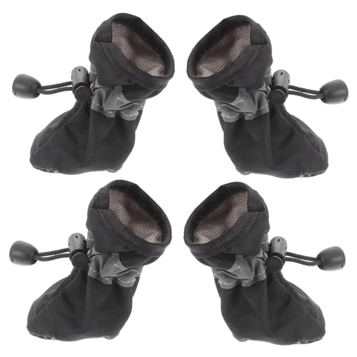 JUMPLAWN 4 Stück rutschfeste Hundeschuhe für Kleine Hunde Teiliges Atmungsaktive wasserdichte Pfotenschützer mit Weicher Sohle Sicherer Sitz für Innen und Outdoor Einsatz von JUMPLAWN