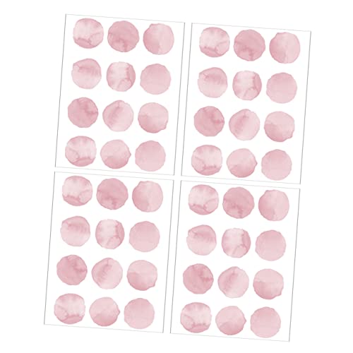 JUMPLAWN 4Blätter Rosa Punkte Wandaufkleber für Kinderzimmer Schlafzimmer und Wohnzimmer DIY Wanddeko Selbstklebend für Kreative Gestaltung von Wohnräumen von JUMPLAWN
